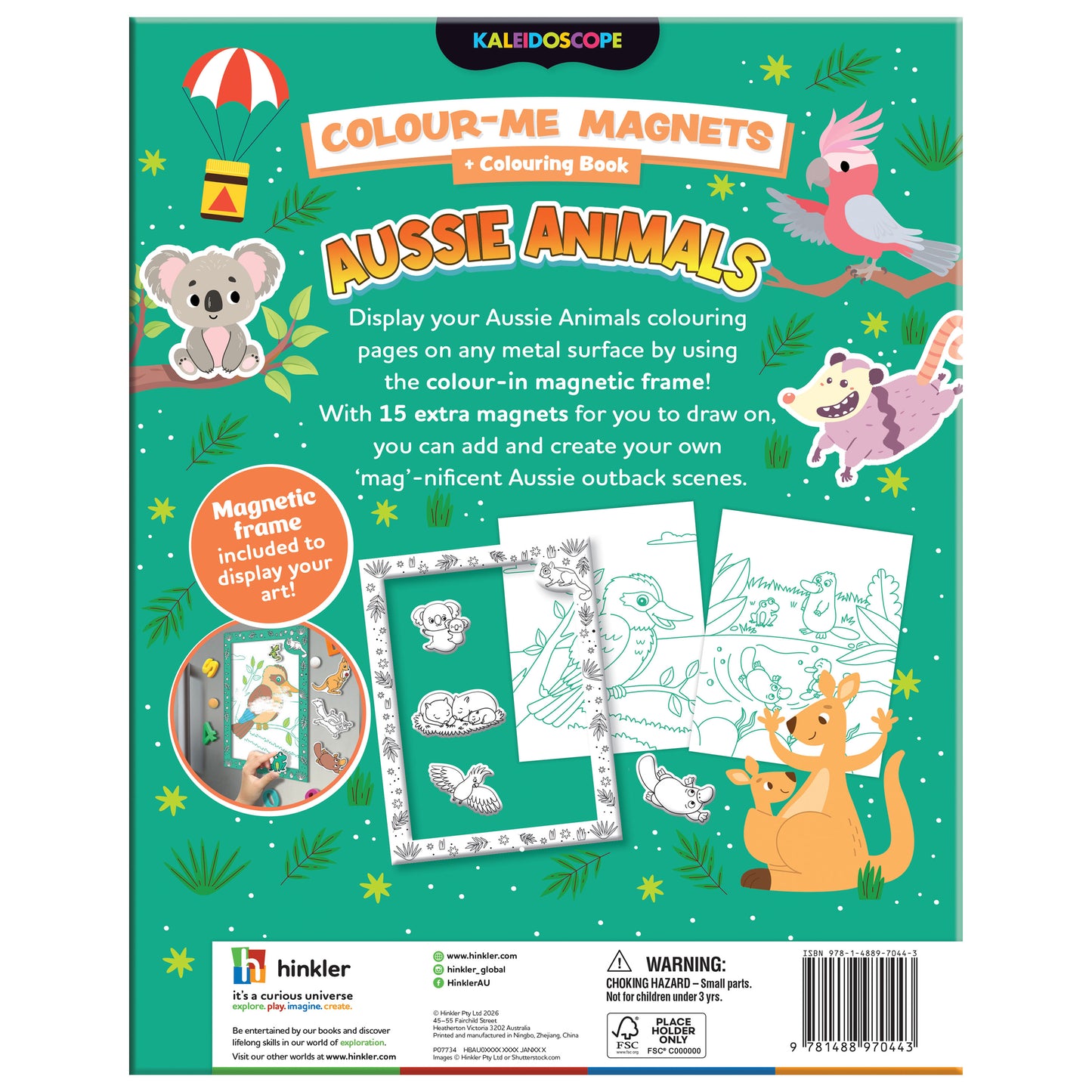 White Smoke Colour Me Magnets - Aussie Animals Kids Craft Kits