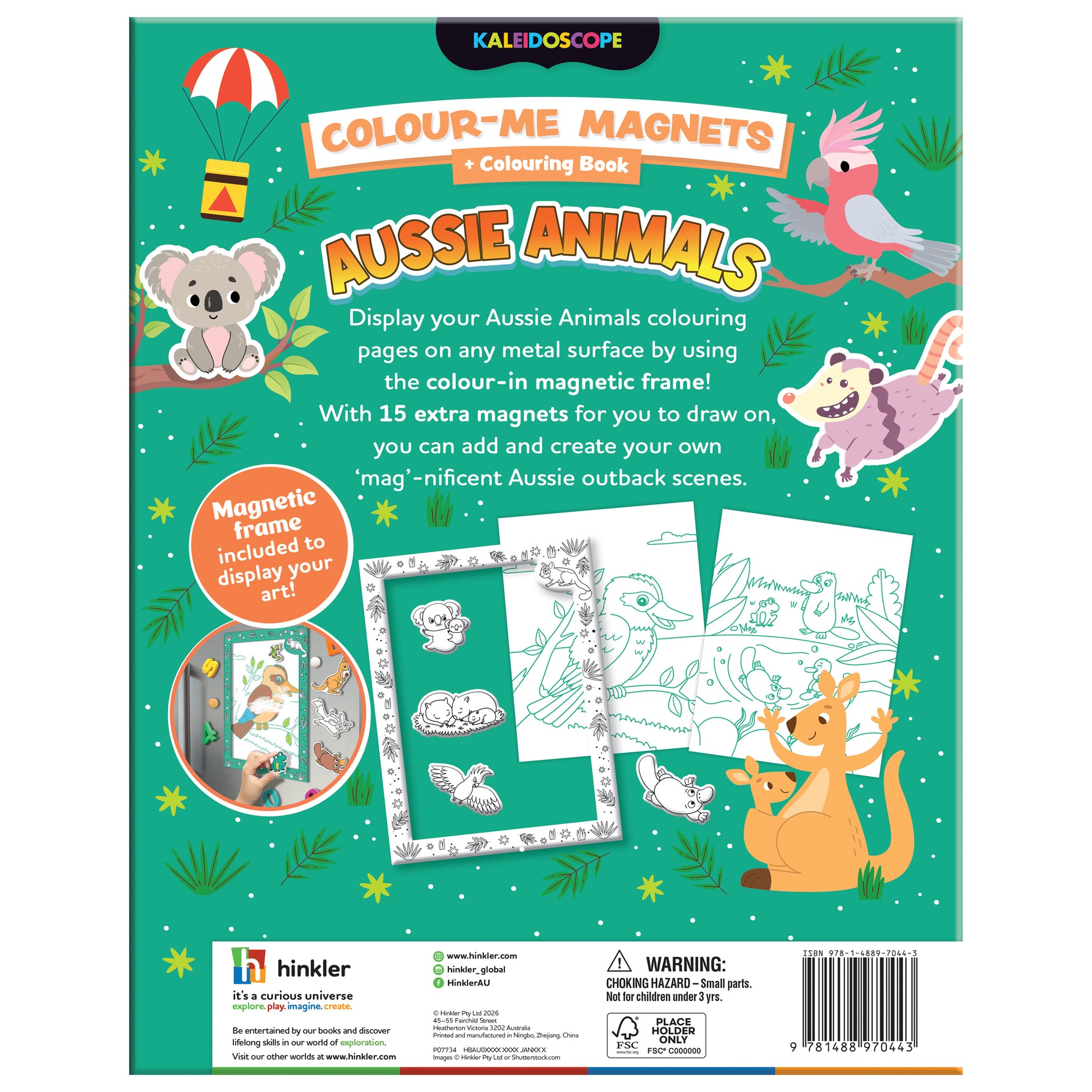 White Smoke Colour Me Magnets - Aussie Animals Kids Craft Kits