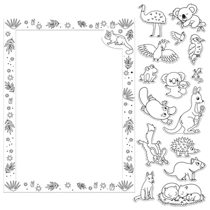 White Smoke Colour Me Magnets - Aussie Animals Kids Craft Kits