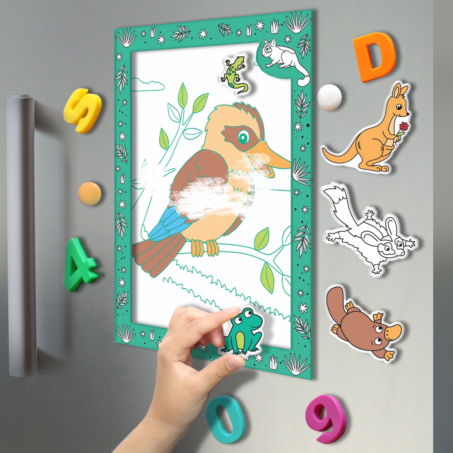 White Smoke Colour Me Magnets - Aussie Animals Kids Craft Kits