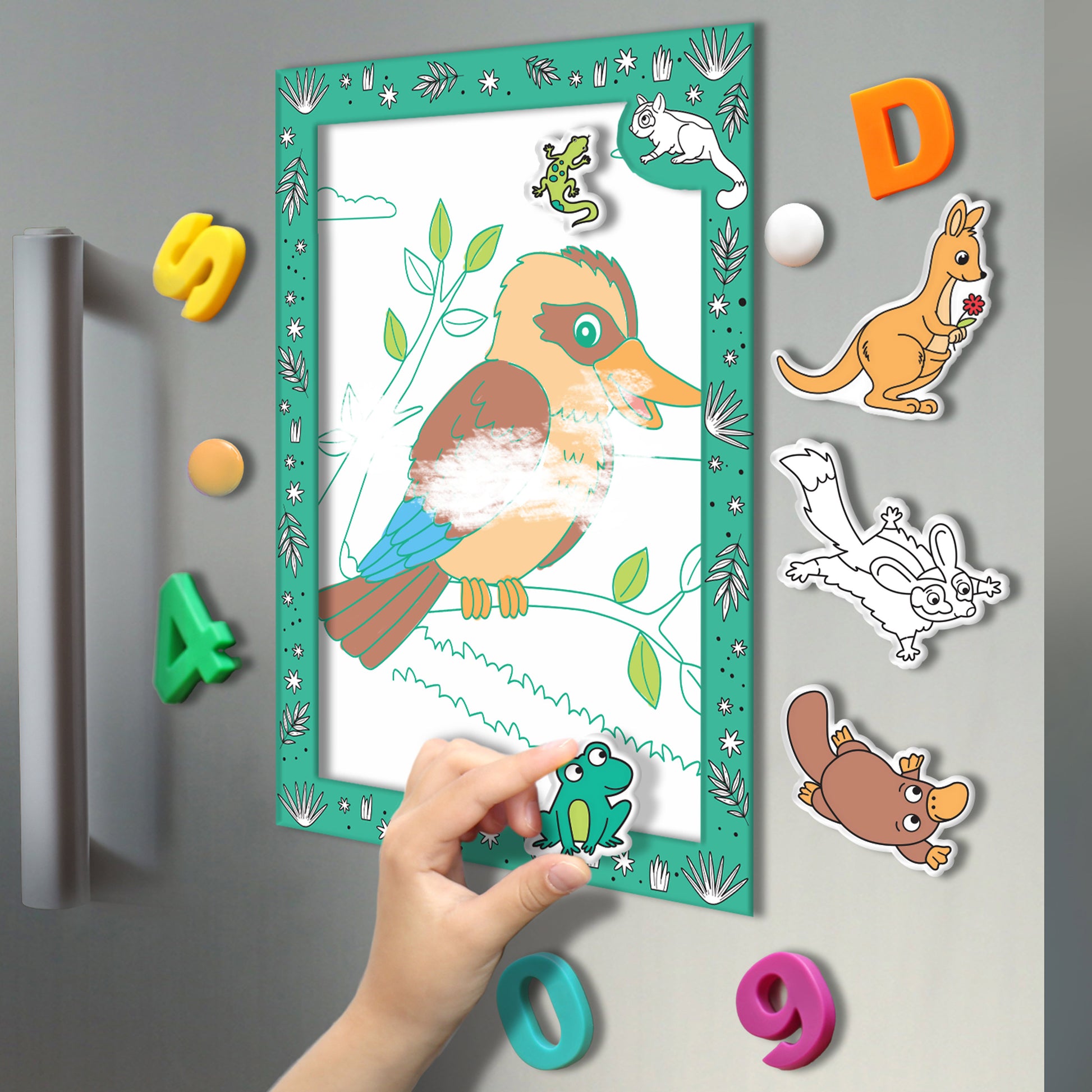 White Smoke Colour Me Magnets - Aussie Animals Kids Craft Kits
