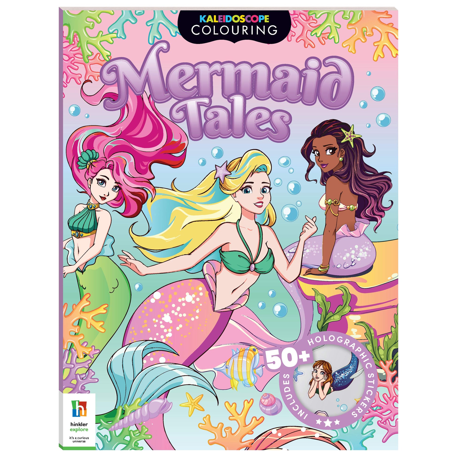 Dark Gray Kaleidoscope Sticker Colouring - Mermaid Tales Kids Craft Kits