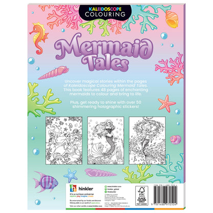 Light Blue Kaleidoscope Sticker Colouring - Mermaid Tales Kids Craft Kits