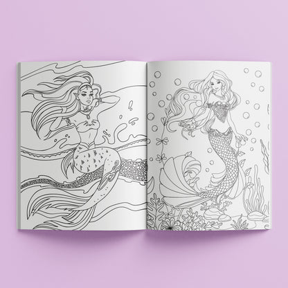 Gray Kaleidoscope Sticker Colouring - Mermaid Tales Kids Craft Kits