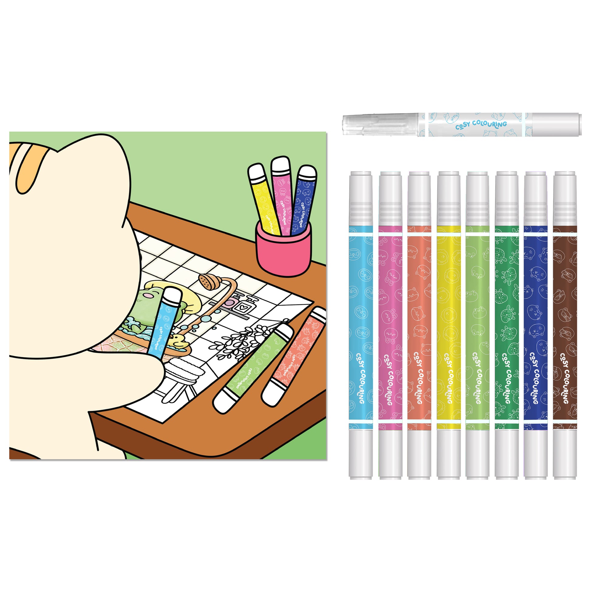 White Smoke Cosy Colouring Art Kit - Little Things Kids Craft Kits