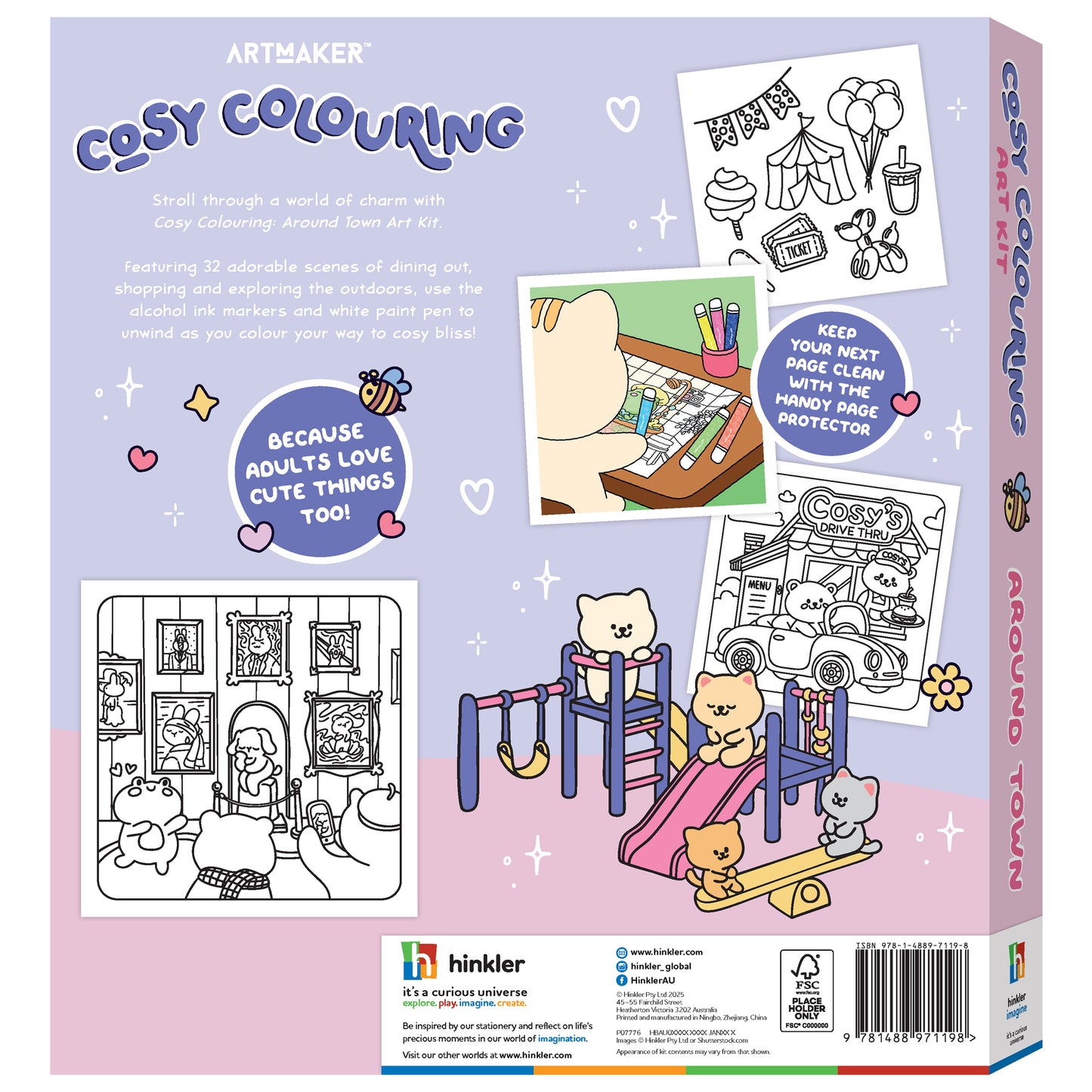Thistle Cosy Colouring Art Kit - Around Town Kids Craft Kits