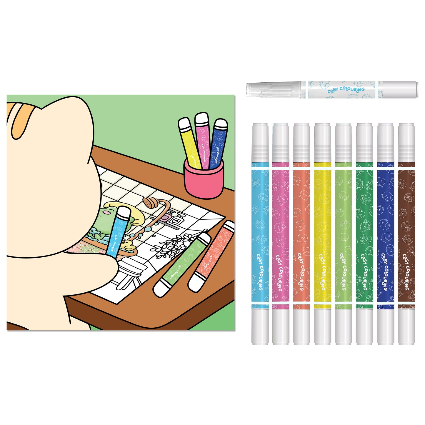 Antique White Cosy Colouring Art Kit - Around Town Kids Craft Kits