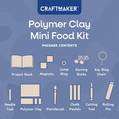 Light Slate Gray Craft Maker Polymer Clay Mini Foods Kit Clay