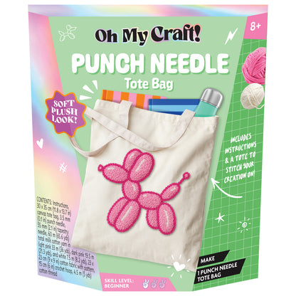 Gray Oh My Craft Punch Needle Tote Bag Kit Sewing