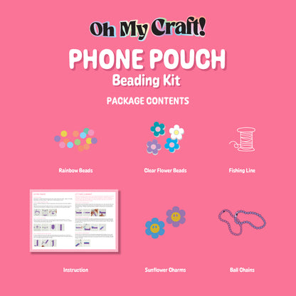 Light Coral Oh My Craft Phone Pouch Beading Kit Beading