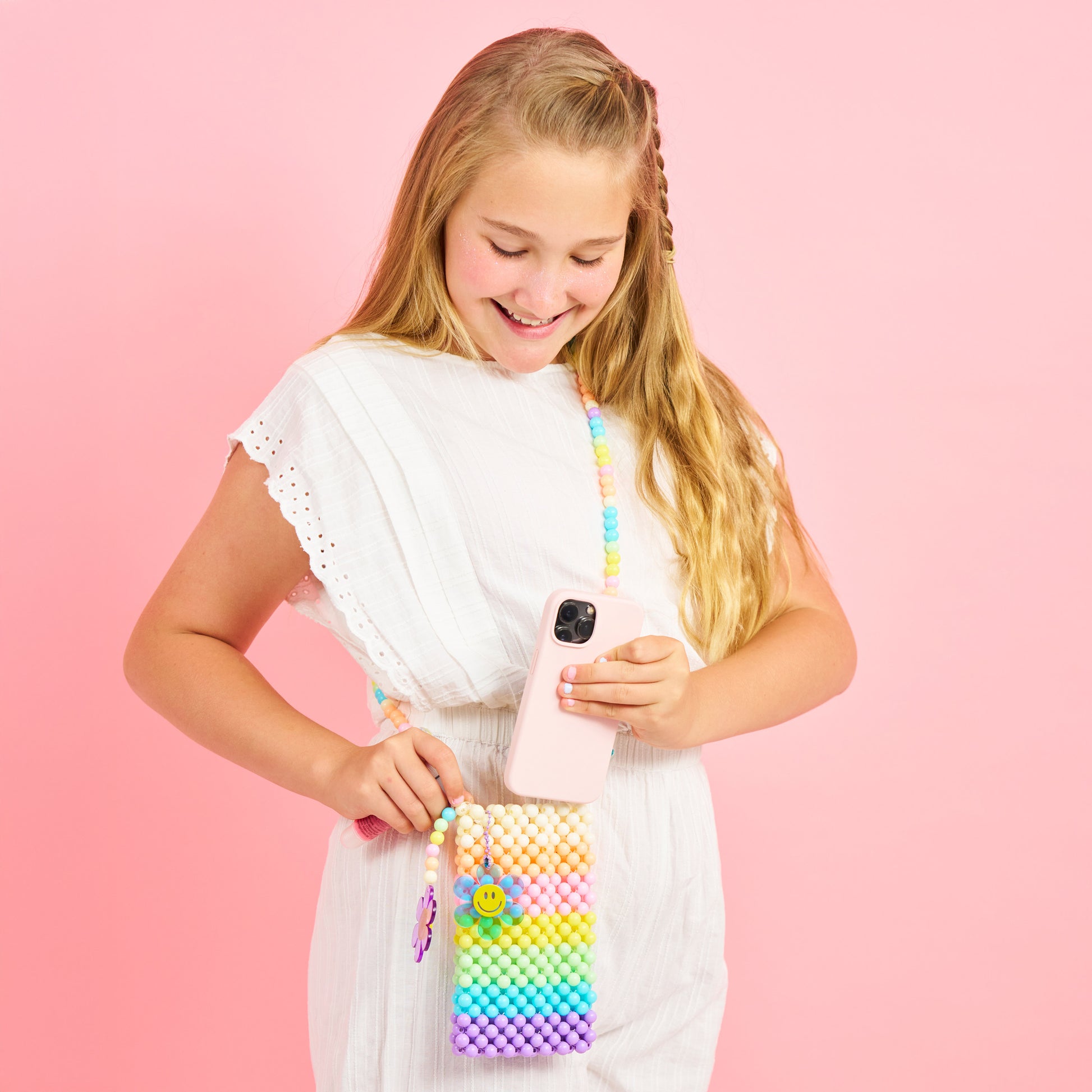 Pink Oh My Craft Phone Pouch Beading Kit Beading