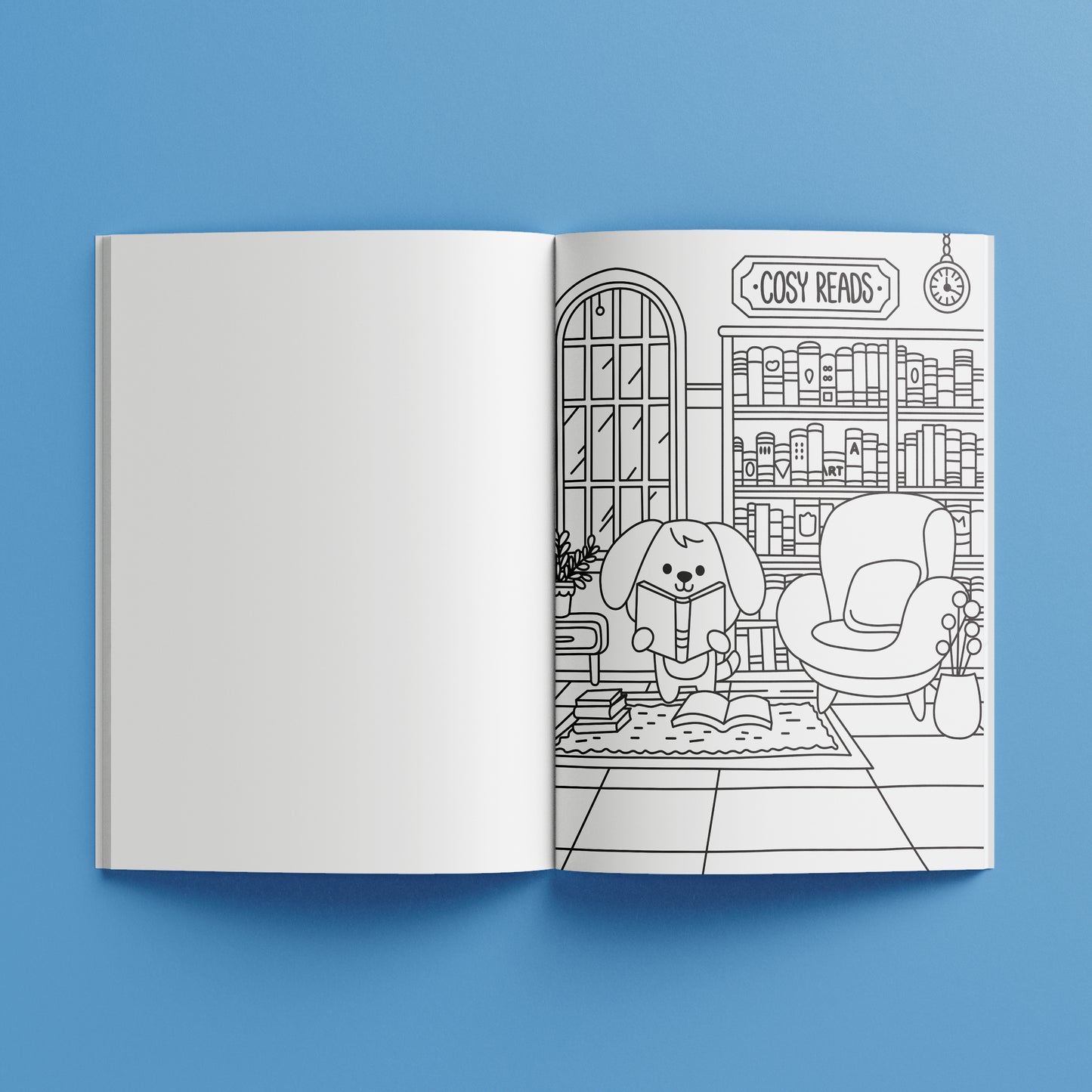 Light Gray Cosy Colouring Poster Art - Mini Moments Kids Craft Kits