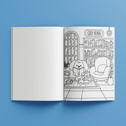 Light Gray Cosy Colouring Poster Art - Mini Moments Kids Craft Kits