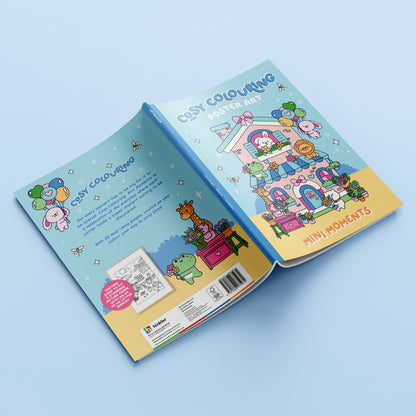 Light Blue Cosy Colouring Poster Art - Mini Moments Kids Craft Kits
