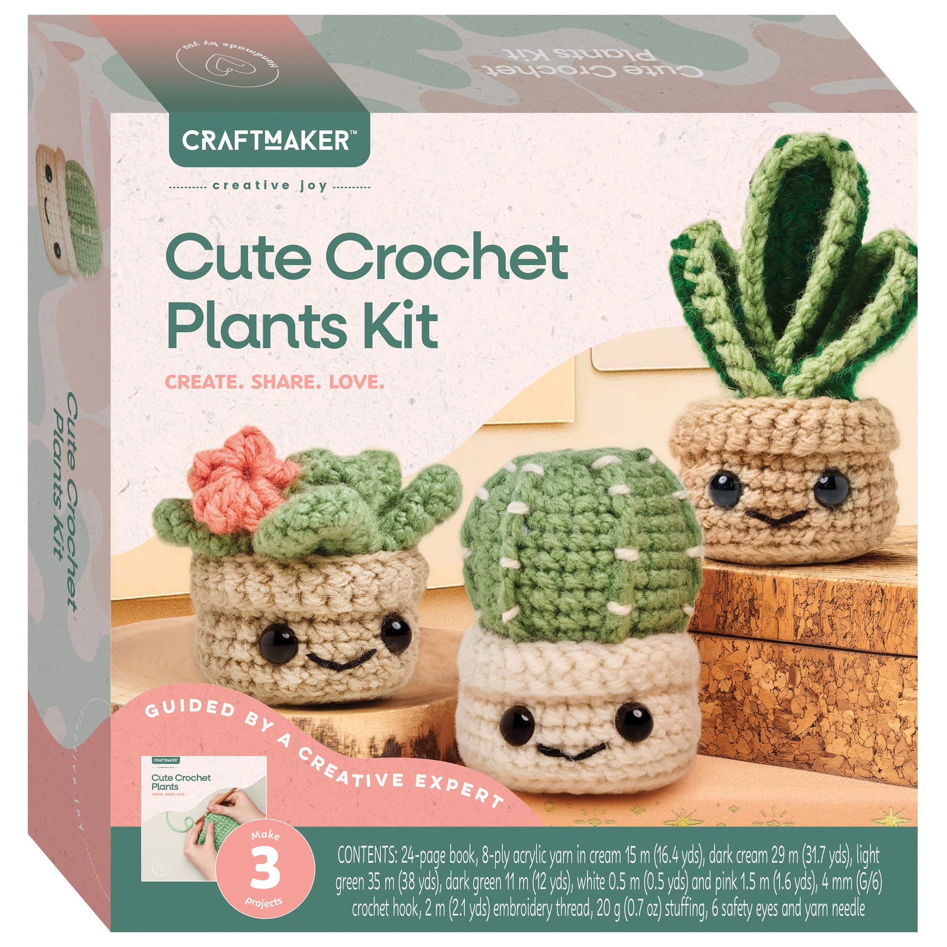 Misty Rose Craft Maker Cute Crochet Plants Kit Crochet