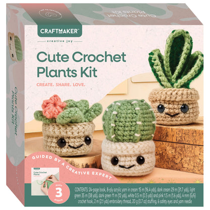 Misty Rose Craft Maker Cute Crochet Plants Kit Crochet