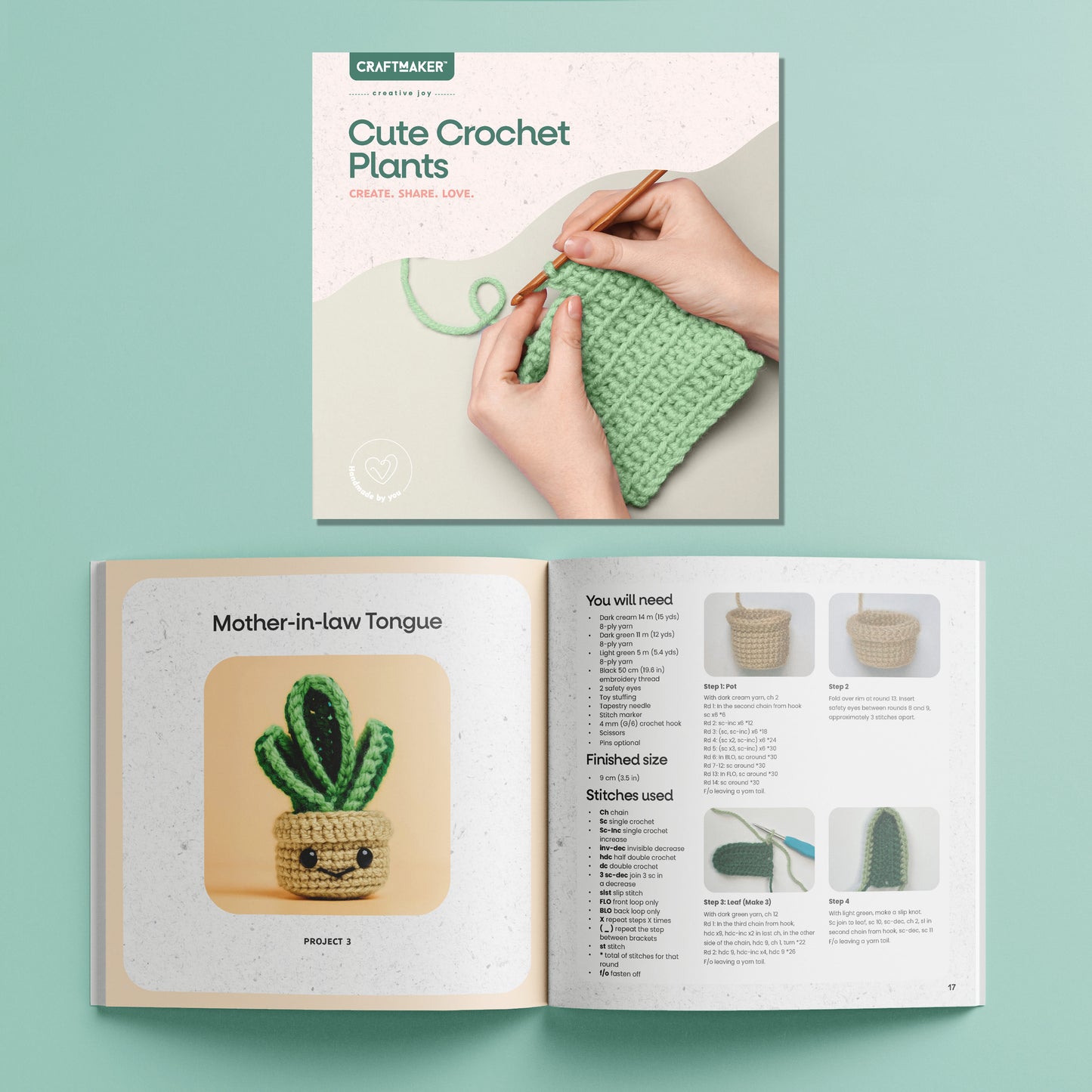 Gray Craft Maker Cute Crochet Plants Kit Crochet