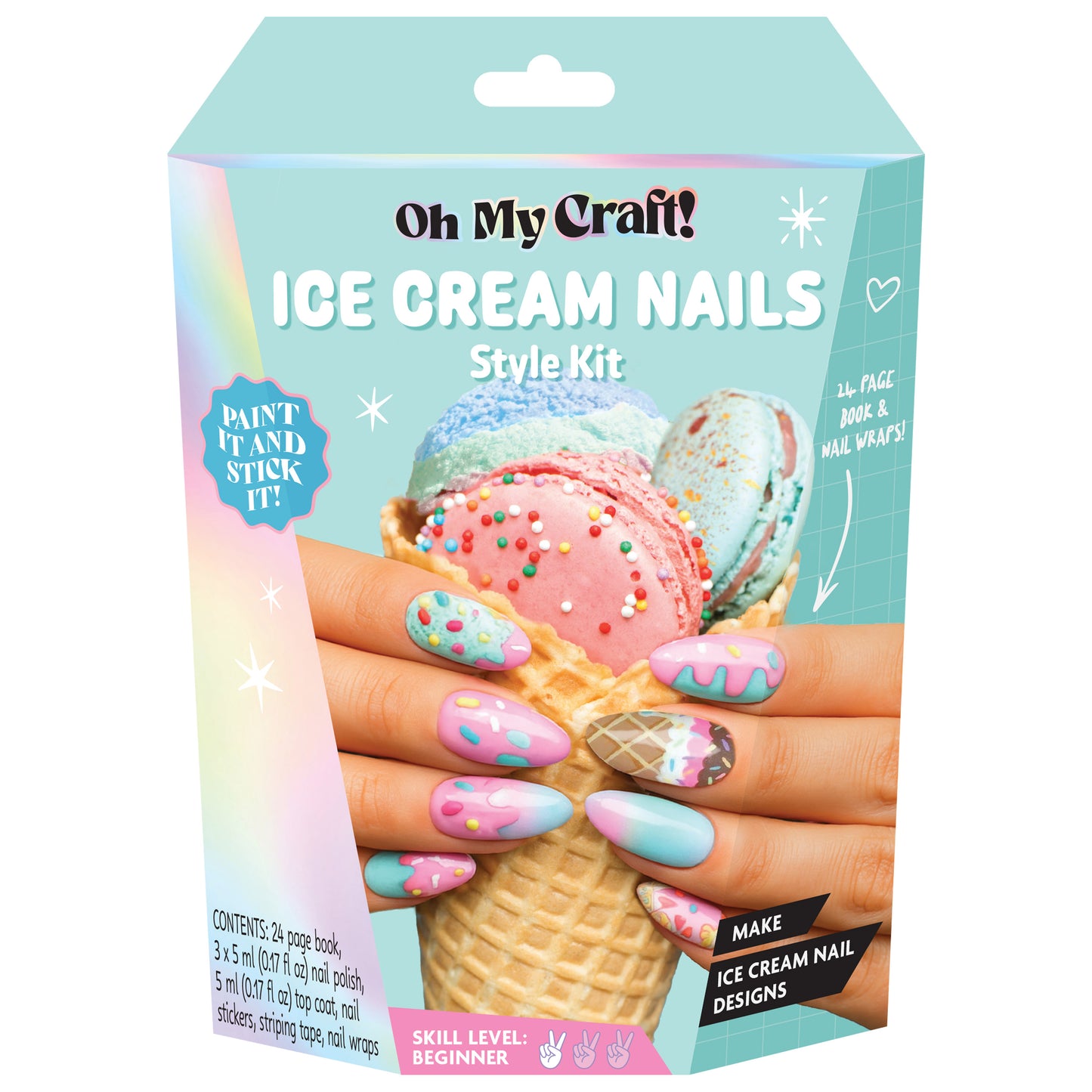 Light Blue Oh My Craft Ice Cream Glam Nail Art Kit