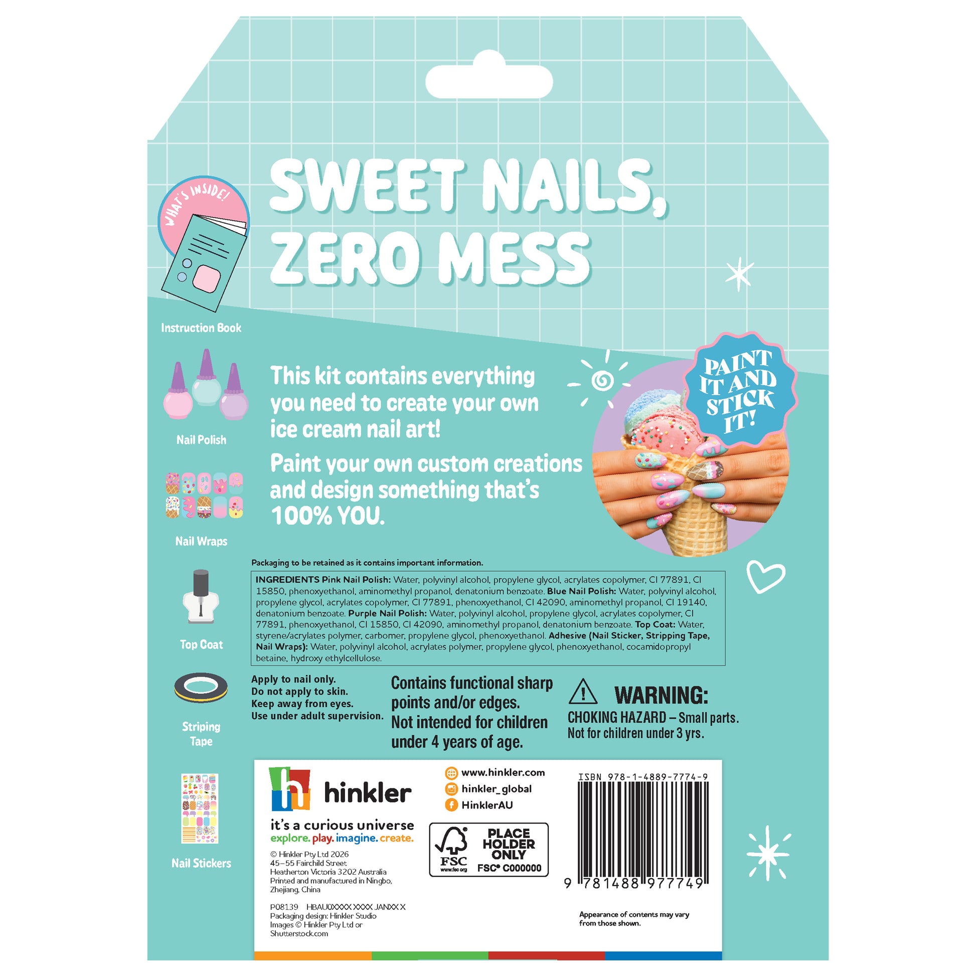Light Blue Oh My Craft Ice Cream Glam Nail Art Kit