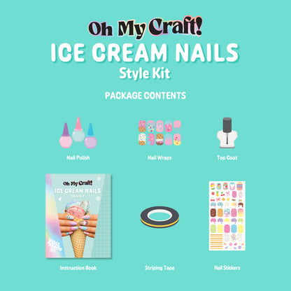 Medium Aquamarine Oh My Craft Ice Cream Glam Nail Art Kit