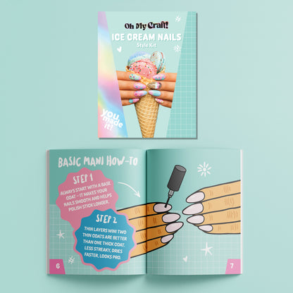 Light Blue Oh My Craft Ice Cream Glam Nail Art Kit