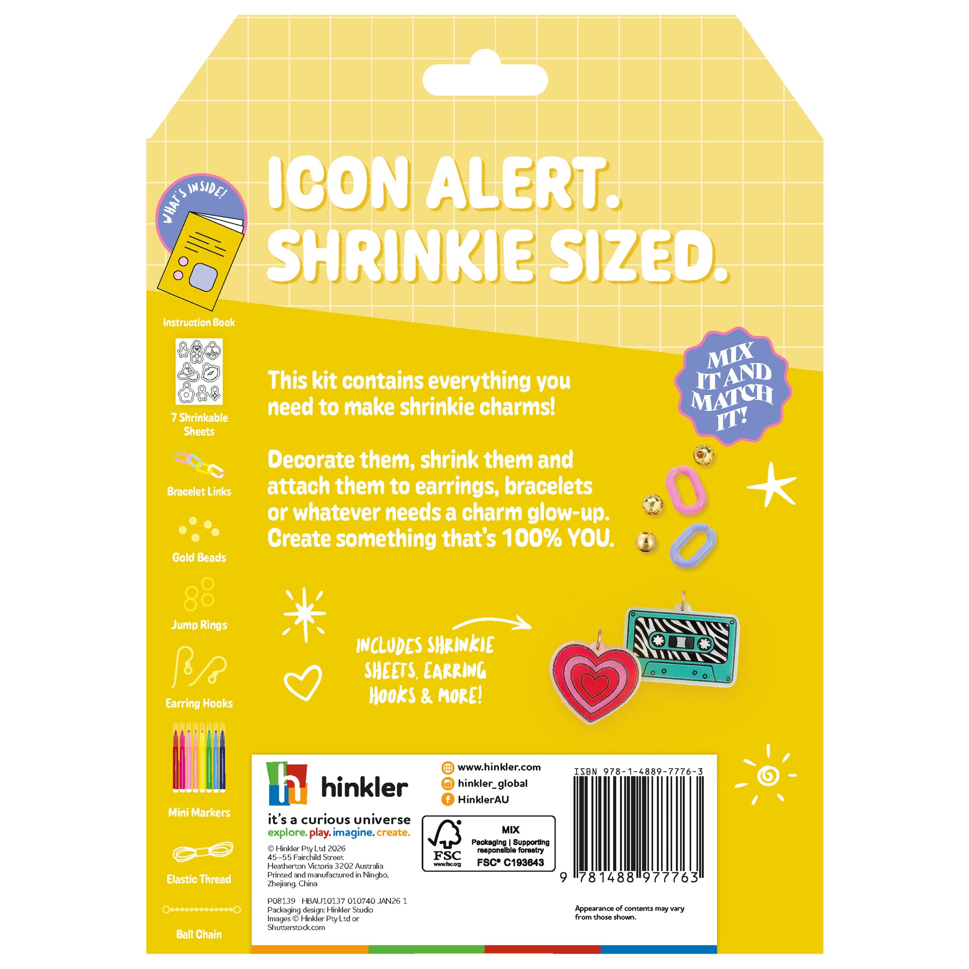 Gold Oh My Craft Shrinkies Iconic Charms Kit