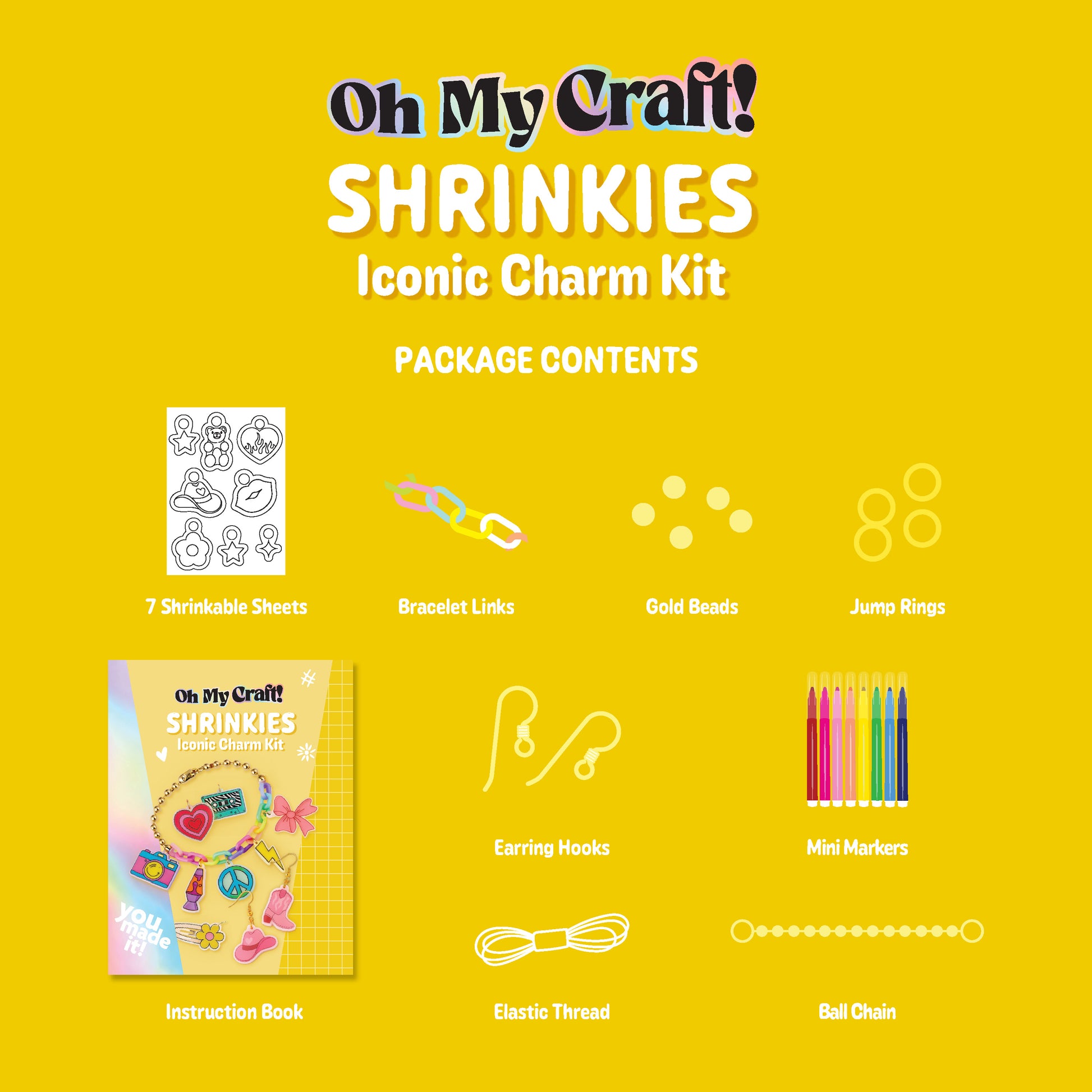 Gold Oh My Craft Shrinkies Iconic Charms Kit