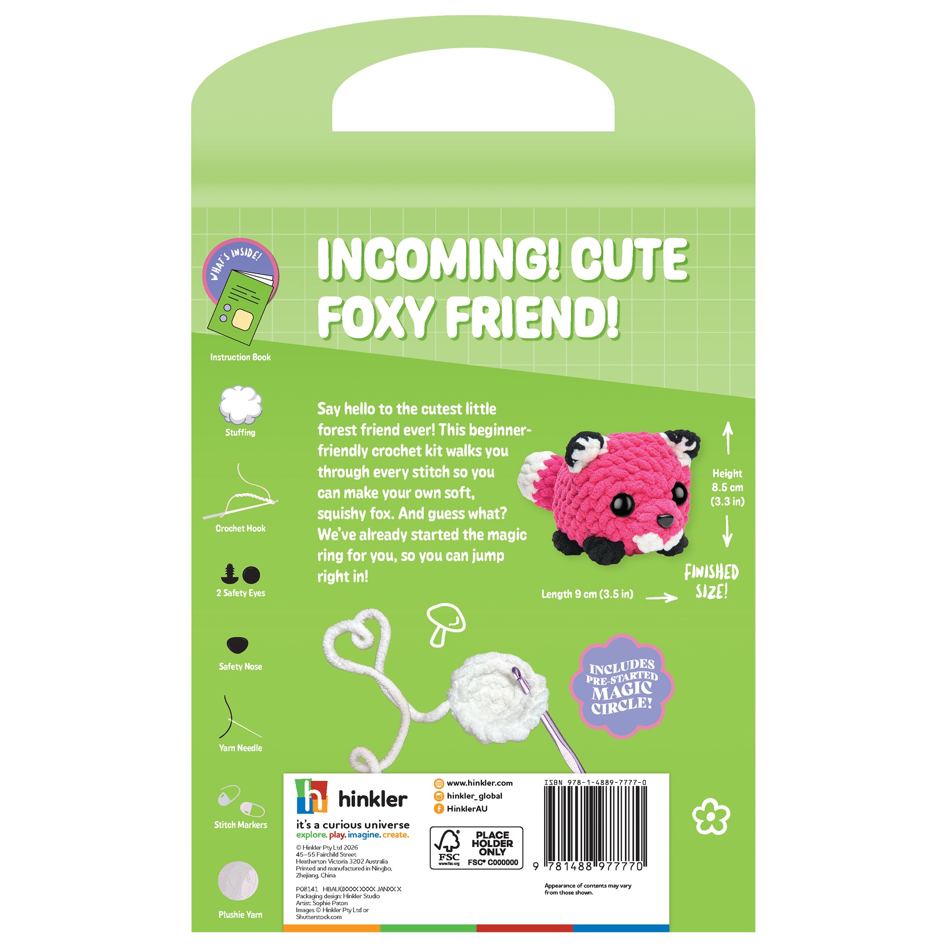 Yellow Green Oh My Craft Midi Crochet Plushie - Frankie Fox Crochet
