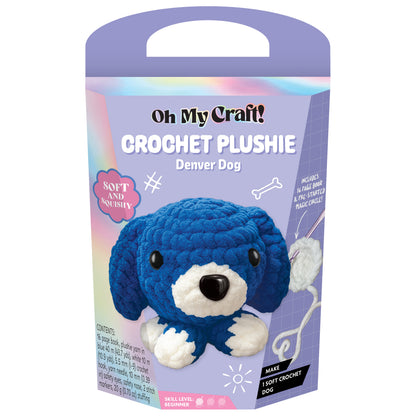 White Smoke Oh My Craft Midi Crochet Plushie - Denver Dog Crochet