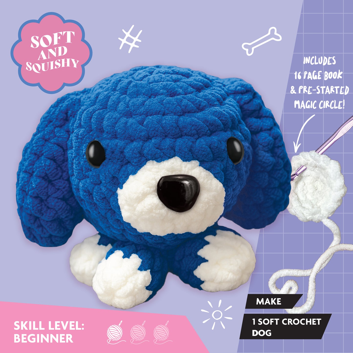 Light Steel Blue Oh My Craft Midi Crochet Plushie - Denver Dog Crochet