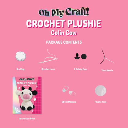 Hot Pink Oh My Craft Midi Crochet Plushie - Colin Cow Crochet
