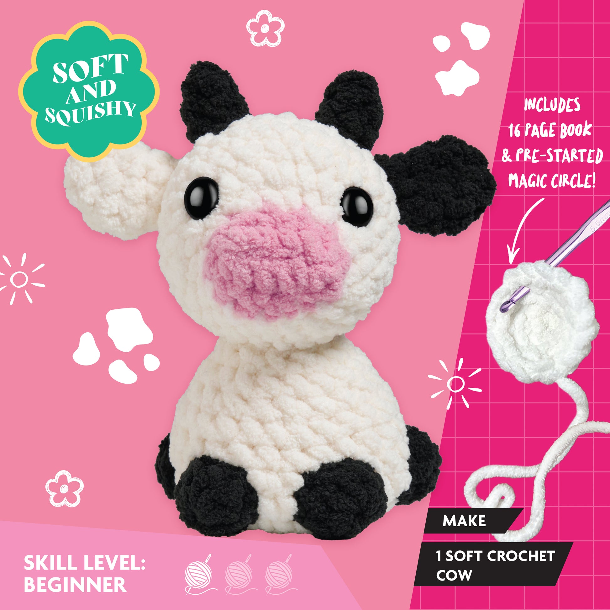 Pale Violet Red Oh My Craft Midi Crochet Plushie - Colin Cow Crochet