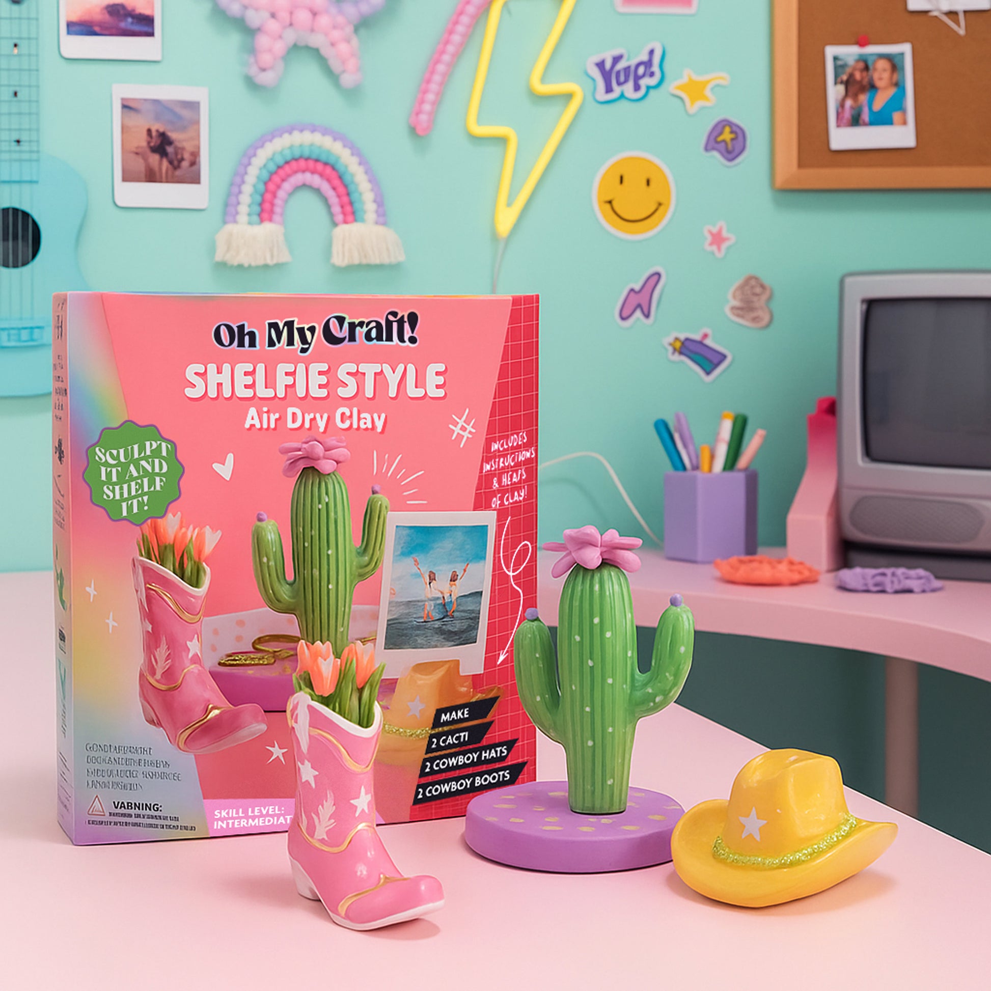 Misty Rose Oh My Craft Shelfies Air Dry Clay Kit Clay