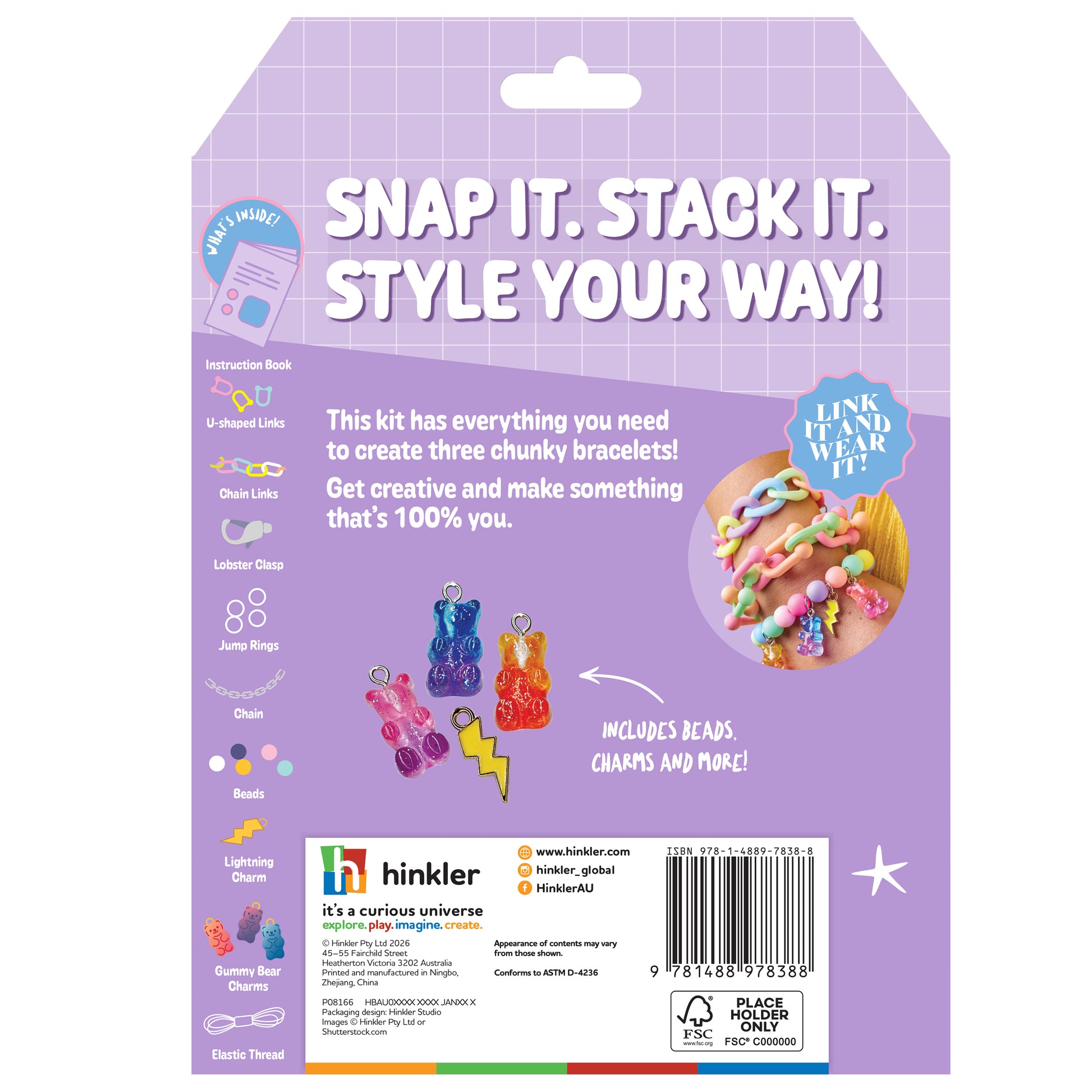 Dark Gray Oh My Craft Chunky Bracelet Style Kit