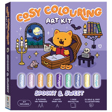 Dark Slate Gray Cosy Colouring Art Kit, Spooky & Sweet Halloween