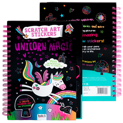 Black Unicorn Magic Scratch Art in racks Kids Activities
