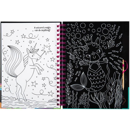 Black Unicorn Magic Scratch Art in racks Kids Activities