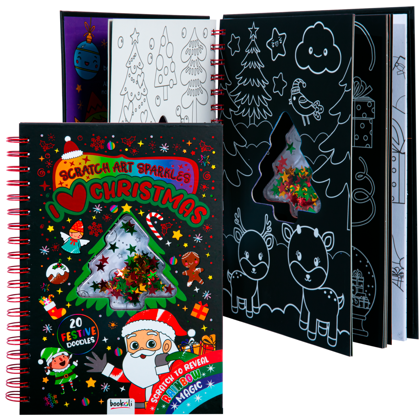 Black Scratch Art Sparkles I Love Christmas Activity Book Kids Activities