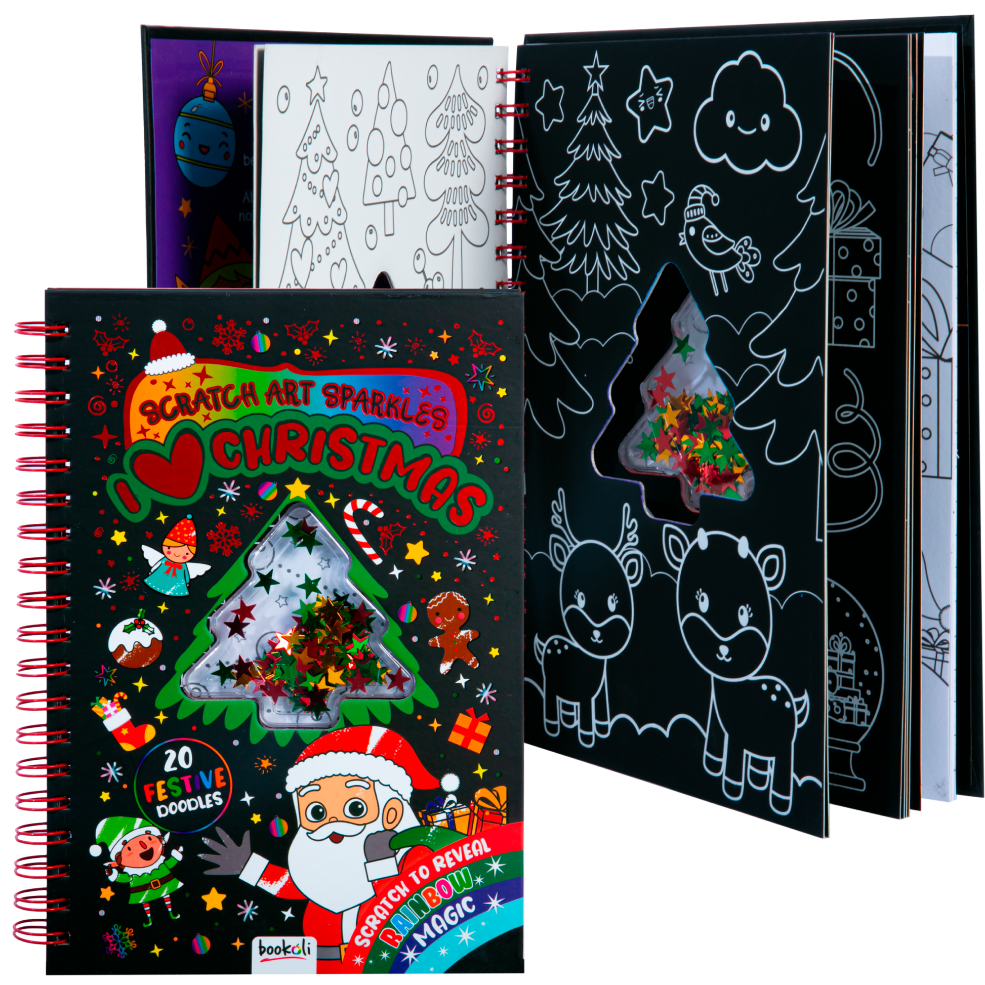 Black Scratch Art Sparkles I Love Christmas Activity Book Kids Activities