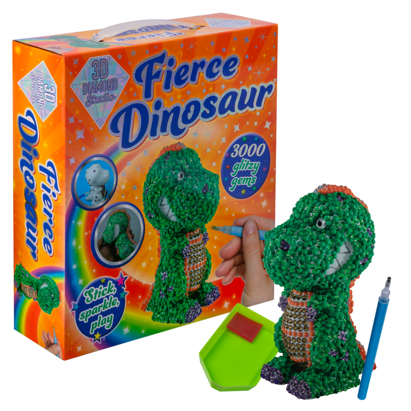 Chocolate Fierce Dinosaur: 3D Diamond Studio Kids Kits