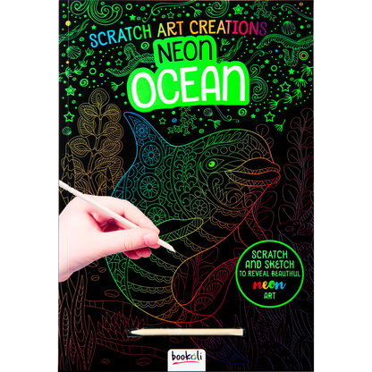 Tan Scratch Art Creations: Neon Ocean Colour & Activity