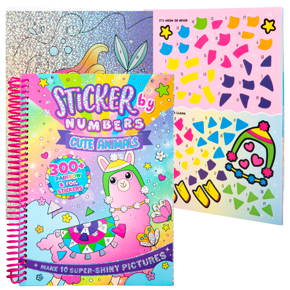 Light Gray Sticker by Numbers: Cute Animals Colour & Activity