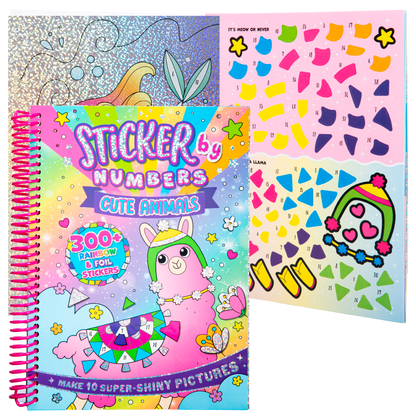 Light Gray Sticker by Numbers: Cute Animals Colour & Activity