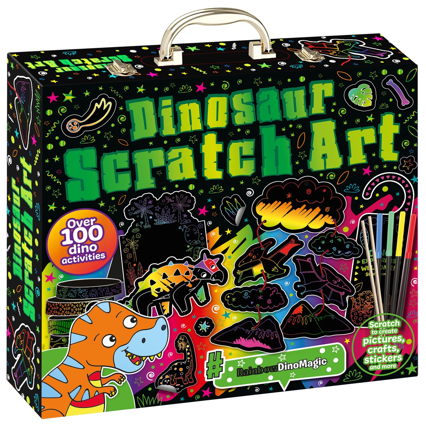White Smoke Ultimate Scratch Art - Dinosaur Kids Craft Kits