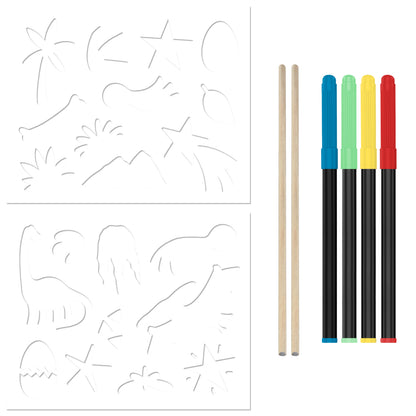 White Smoke Ultimate Scratch Art - Dinosaur Kids Craft Kits