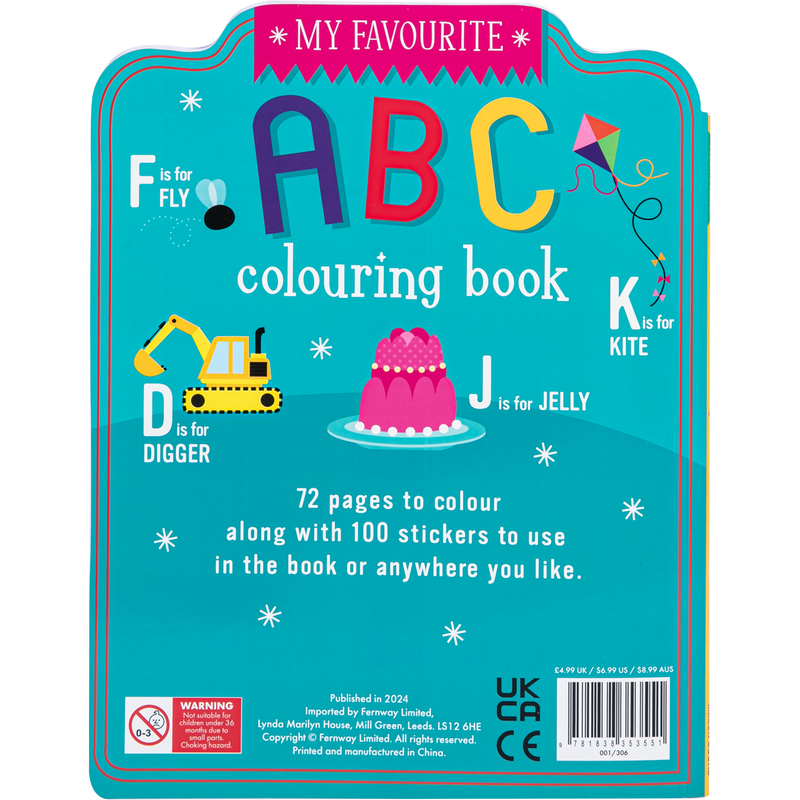 Light Sea Green MY FAVOURITE ABC Colouring Book Kids Activities