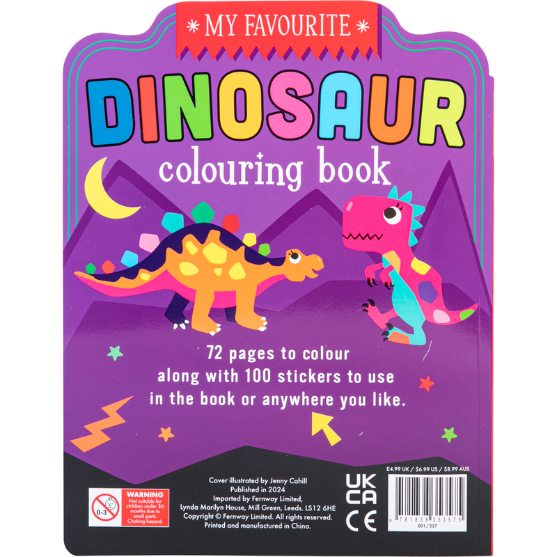 Dark Orchid MY FAVOURITE DINOSAUR COLOURING BOOK Kids Activities