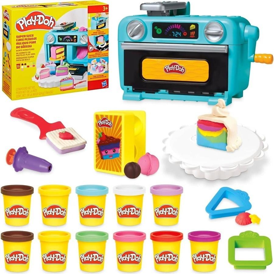 White Smoke Play-Doh Super Slice Cake Playset Kids Clay, Dough & Modelling