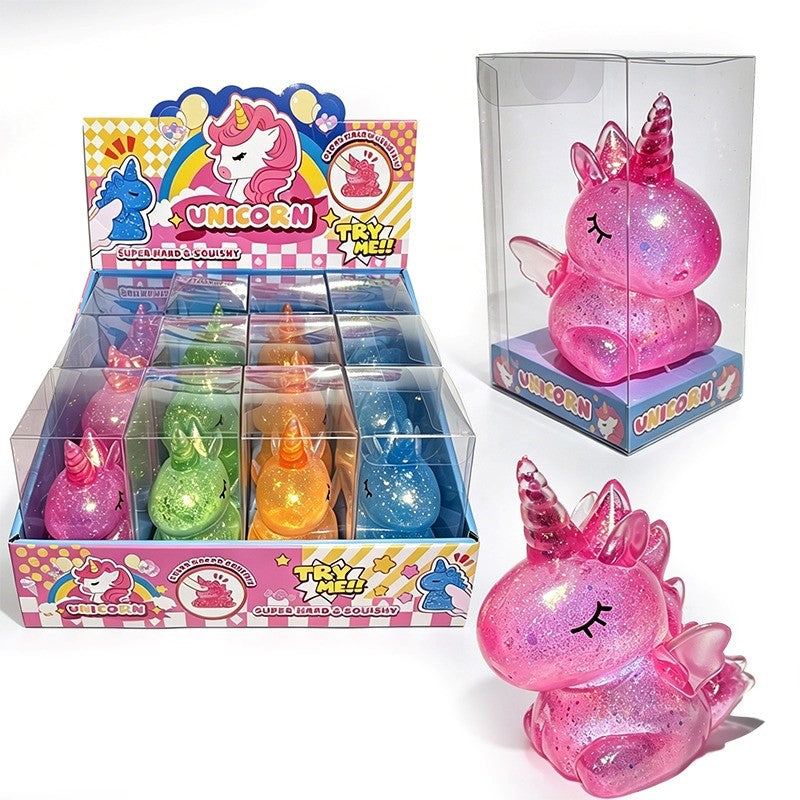 White Smoke Squishy glitter unicorn squeeze toy, assorted styles, sensory toy for ages 3 to 5 Squishy & Squeeze