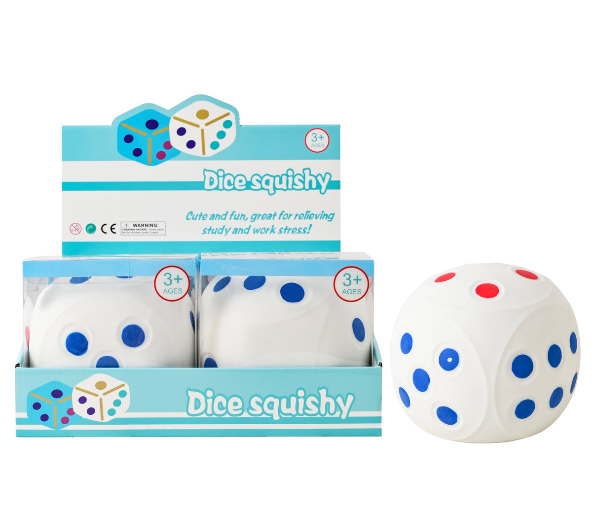 White Smoke Squishy Jumbo Dice Squishy & Squeeze